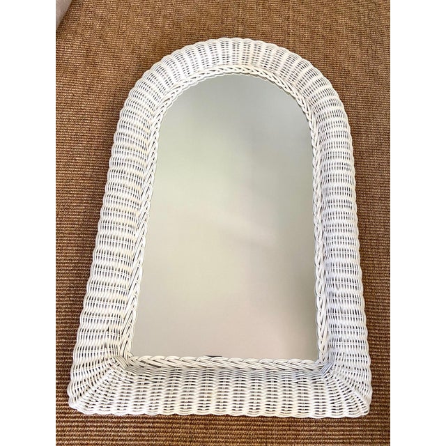 White Rattan Arch Wall Mirror Chairish
