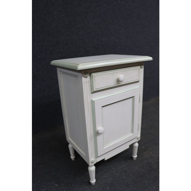 French Louis XVI-Style Painted Nightstand For Sale - Image 4 of 12