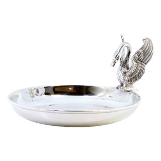 Silver Ring with Goose Appliqué For Sale