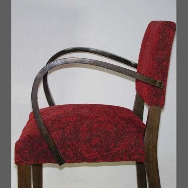 1920s German Art Deco Chair with Arcuate Armrests, 1930s For Sale - Image 5 of 9