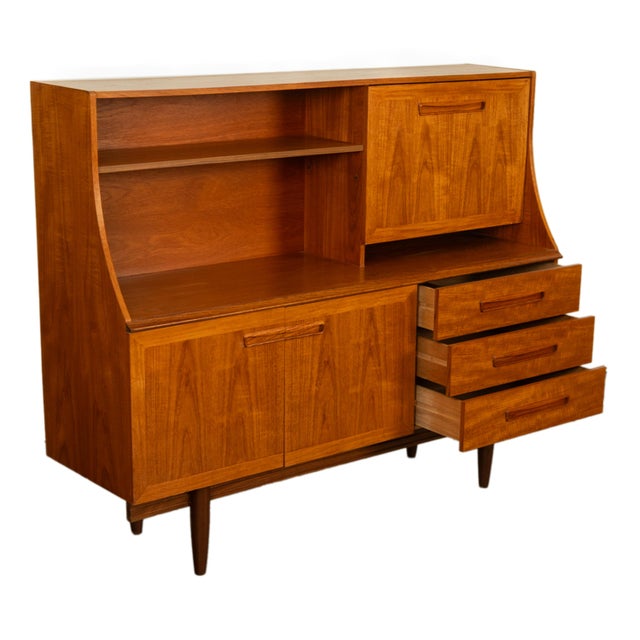 Mid Century Modern Danish Style Teak Credenza Bar Sideboard Buffet G Plan 1960s For Sale In Portland, OR - Image 6 of 12