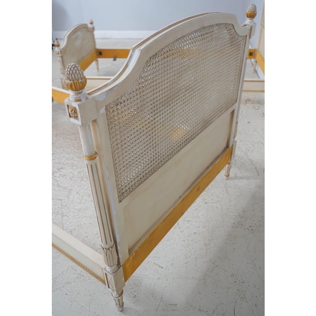 Pair of Louis XVI Cane Twin Beds For Sale - Image 12 of 14