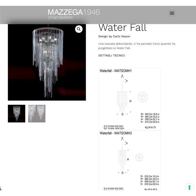 Waterfall Chandelier in Murano Glass by Carlo Nason for Mazzega, 1970s For Sale - Image 13 of 14