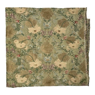 Ralph Lauren Italian Silk Floral Brocade Fabric in Sage - For Sale