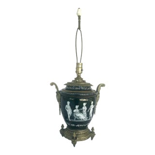 Late 19th Century Pate-Sur-Pate Porcelain Table Lamp With Bronze Mount. For Sale