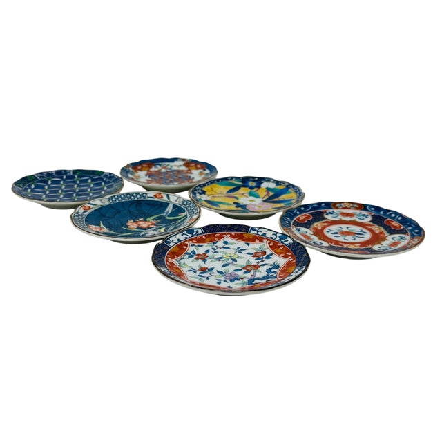 Vintage Japanese Arita Gaho Kiln Mamezara Mini Plates - Set of 6 For Sale - Image 11 of 14