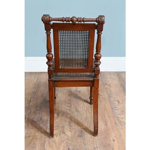 Victorian Farmhouse Side Chairs in Walnut with Caned Seats, Set of 2 For Sale - Image 5 of 8