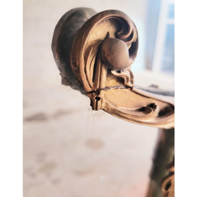 Monumental Antique French Mahogany Black Gilt Gold Pagoda Early 20th Century Mantel Wall Mirror For Sale - Image 9 of 17