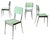 Mid-Century Italian Modern Chairs in Aqua Green Formica and Metal, 1960s, Set of 4 For Sale