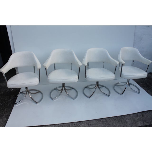 Vintage Retro Chrome Swivel Dining Chairs 4 Chairish