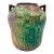 Art Nouveau Style Wisteria Relief Pottery Vase With Twin Handles For Sale