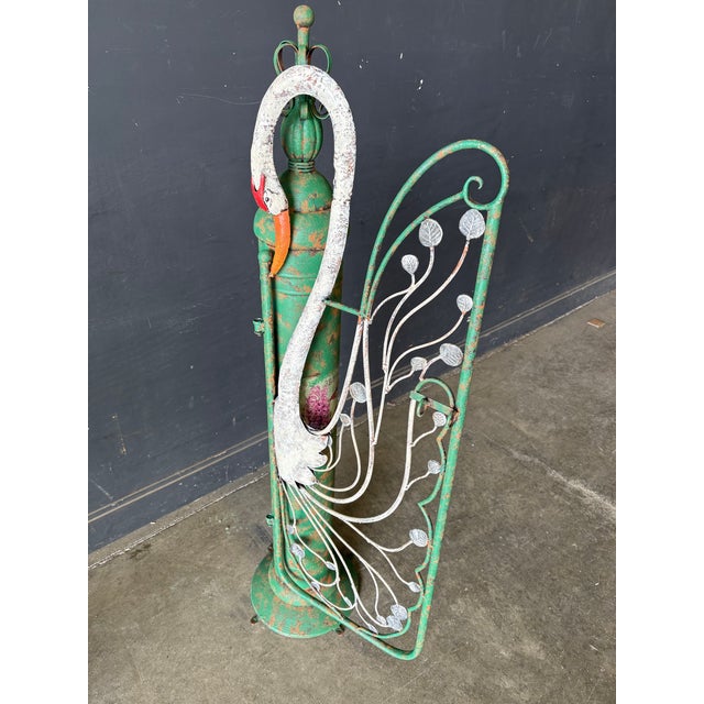 Whimsical Cast Metal Swan Double Garden Gate - a Pair For Sale In New York - Image 6 of 10