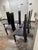 Design Plus Gallery presents a Set of Six Late 20th Century Italian dining chairs Costantini Pietro for Ello Furniture....