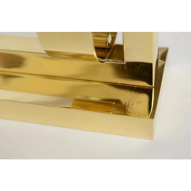 Vintage Margret Wasserman- Levy Geometric Brass Sculpture, 1970's For Sale - Image 9 of 9