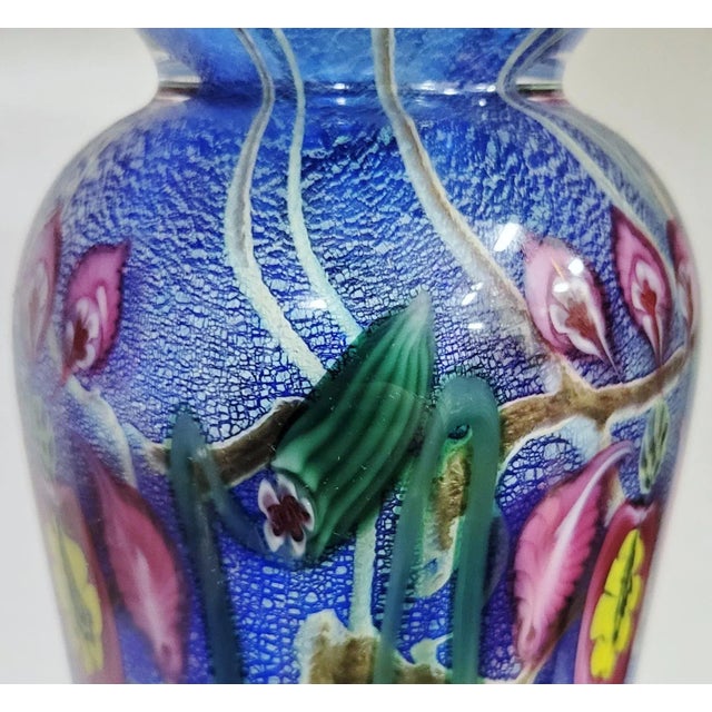 Blue Vintage American Art Glass Vase by Vandermark - Merritt & Stephen Smarr For Sale - Image 8 of 13