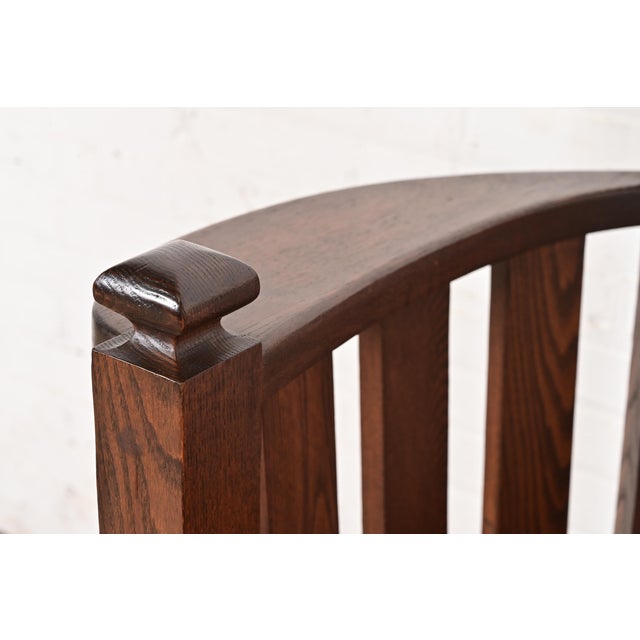 Wood Stickley Brothers Style Antique Mission Oak Arts & Crafts Cube Club Chair For Sale - Image 7 of 13