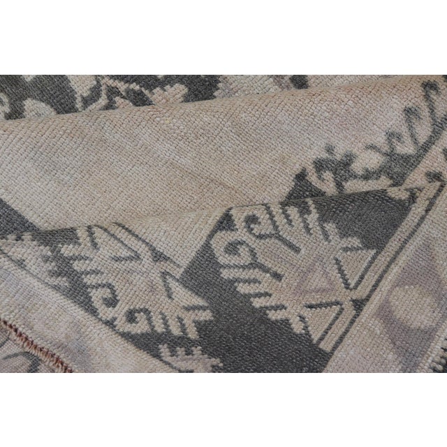 Vintage Turkish Oushak Rug With Subtle Pastel and Dark Green Floral Patterns 7'5 X 9'9 For Sale - Image 10 of 11