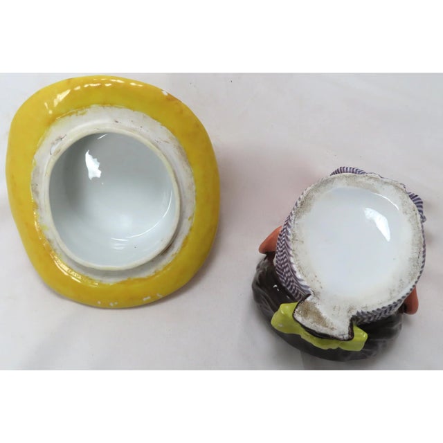 Antique Victorian French Paris Porcelain Figurative Dandy Charactor Humidor - Tobacco Jar For Sale - Image 10 of 13