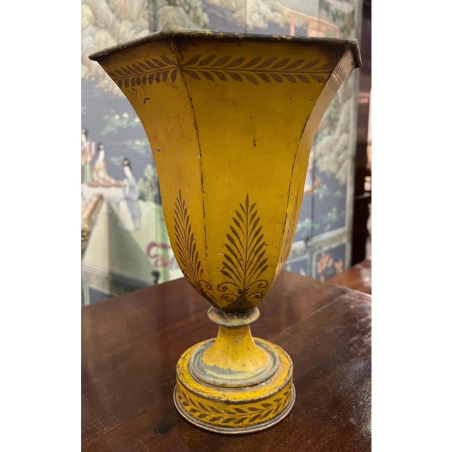 19th Century English or French tole urn in original paint.