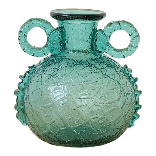 1960s French Glass Amphora Vase For Sale