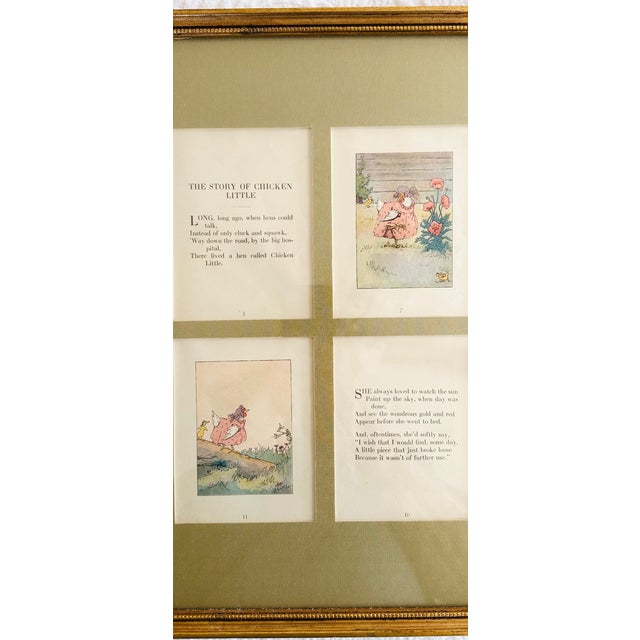 2000 - 2009 Framed 1920s Antique "Chicken Little" Children's Book Plates - A Pair For Sale - Image 5 of 11