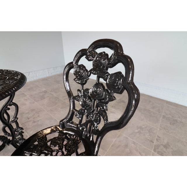 American Cast Iron Rose Garden Bistro Set, Mid-20th Century For Sale - Image 12 of 16