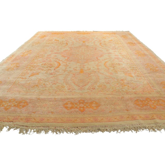 French Provincial Late 19th Century Antique Turkish Oushak Rug, 10'02 X 14'07 For Sale - Image 3 of 9