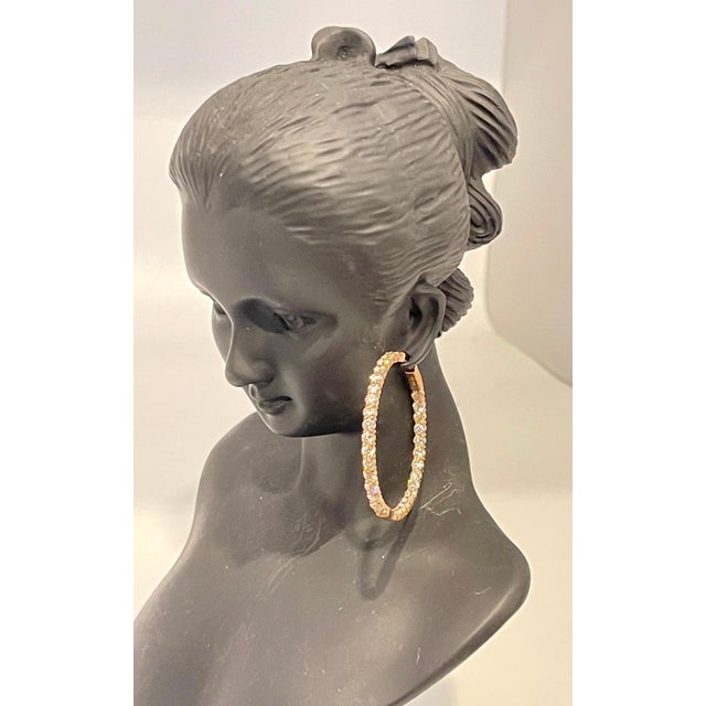 7.92 Carat Diamond Inside Out Hoop Gala Cocktail Earrings in 14 Karat Rose Gold For Sale - Image 13 of 18