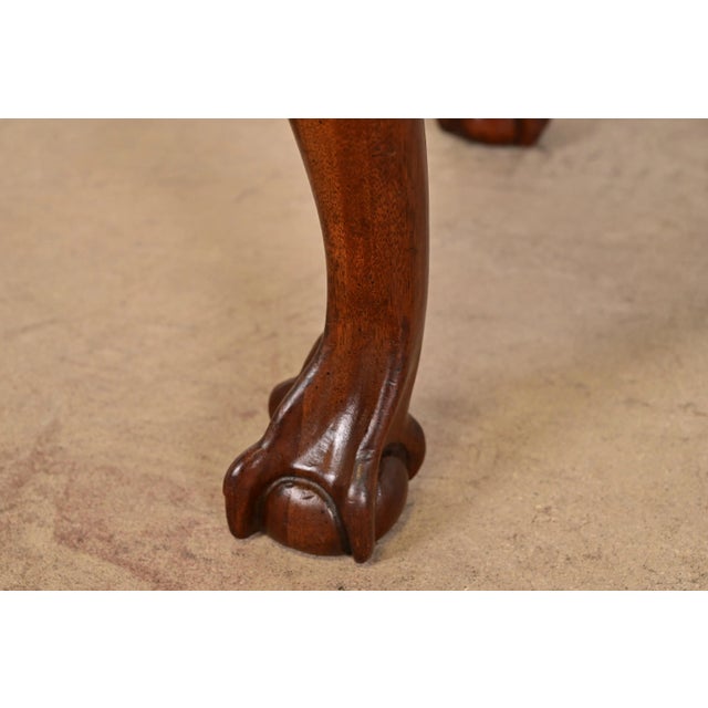 Wood Baker Furniture Historic Charleston Chippendale Carved Mahogany Stool or Ottoman For Sale - Image 7 of 11