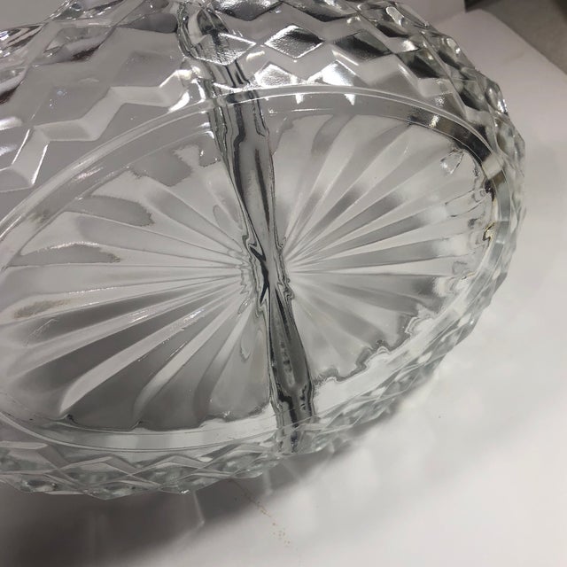 Vintage Crystal Divided Relish Serving Dish Chairish