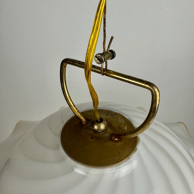 Mid-Century Murano Swirl Fazzoletto Glass Pendant Lamp, Italy, 1970s For Sale - Image 4 of 9