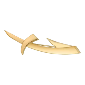 Vintage Tiffany Co Paloma Picasso Modernist 1.60 Inch Long 18 Karat Yellow Gold Brooch