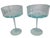 Vintage Mid-Century Modern Scallop Flower Powder Blue Cocktail Dessert Glasses- a Pair For Sale - Image 6 of 6