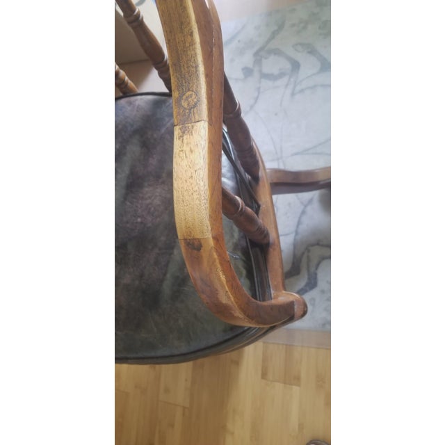 Vintage Drexel Traditional Leather-Top Executive Desk and Cane-Back Chair Set For Sale - Image 18 of 18