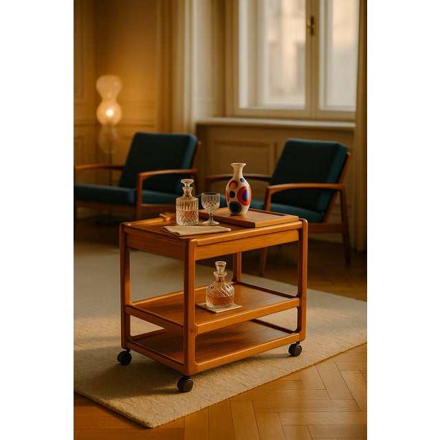 Vintage Danish Teak Bar Trolley from Vildbjerg Møbelfabrik, 1960s For Sale - Image 18 of 18