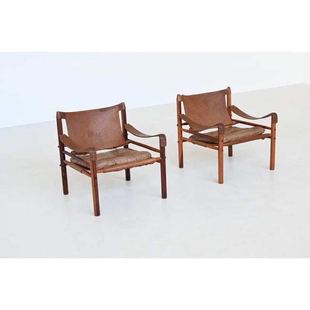Brown Sirocco Lounge Chairs attributed to Arne Norell, Denmark, 1960s, Set of 2 For Sale - Image 8 of 18