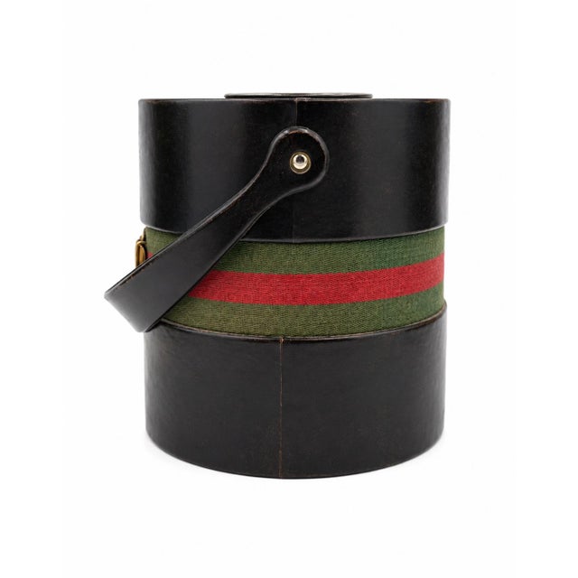 Mid 20th Century Vintage Kraftware Equestrian Gucci Style Leather Ice Bucket Barware For Sale - Image 5 of 9