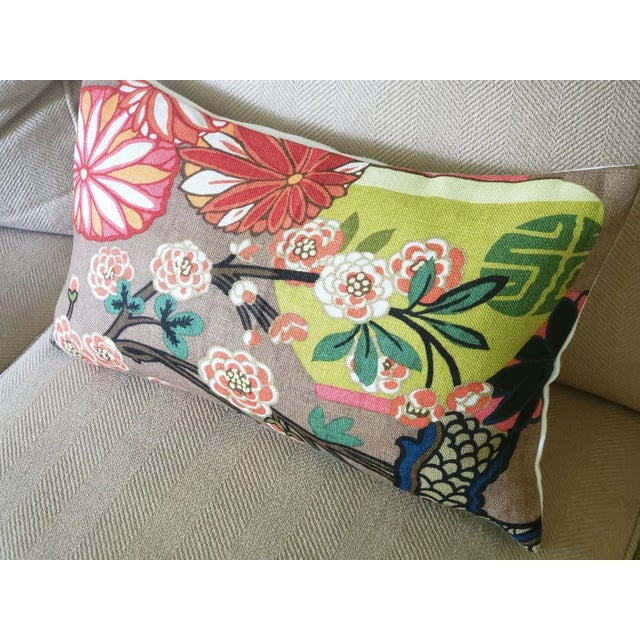 2020s Contemporary Schumacher Chiang Mai Lumbar Pillow in Mocha For Sale - Image 5 of 6