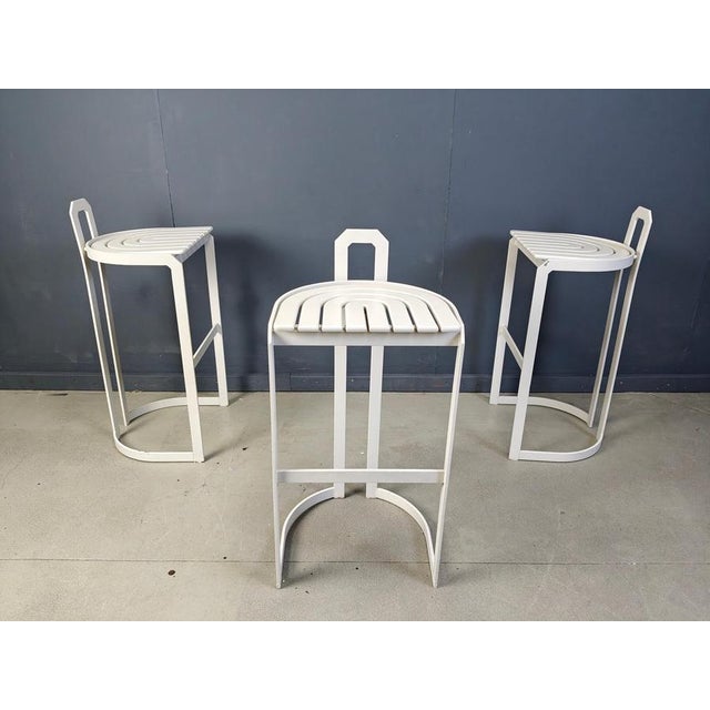 1980s Vintage Bar Stools from Allmilmö, 1980s, Set of 3 For Sale - Image 5 of 14