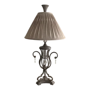 Uttermost Iron Table Lamp With Crystal Accents and Silk Shade