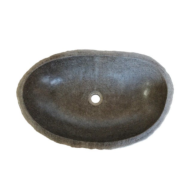 Gray Stone Sink or Basin From Indonesia For Sale - Image 8 of 13