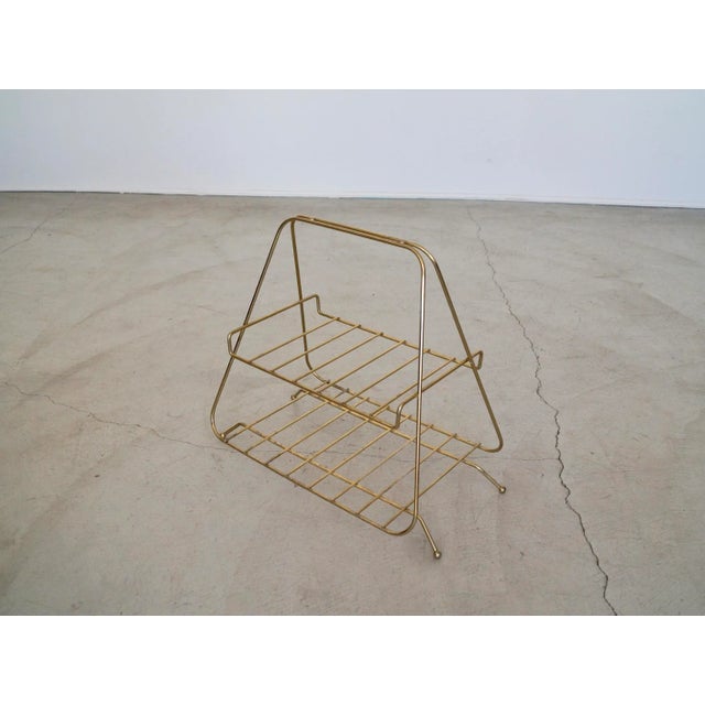 1950's Mid-Century Modern Atomic Brass Magazine Rack For Sale In Los Angeles - Image 6 of 13