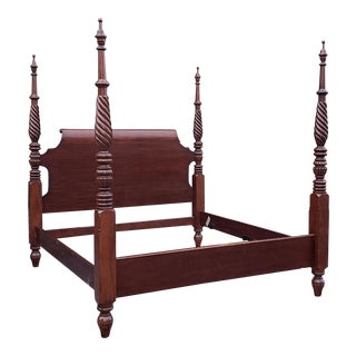 Martha Stewart for Bernhardt Furniture Seal Harbor King Size Mahogany 4 Poster Bed For Sale