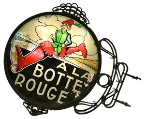 Antique Illuminated Sign A la botte rouge