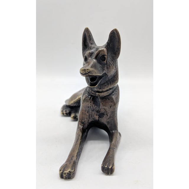 Late 20th Century Bronze German Shepherd Dog Figurine Chairish