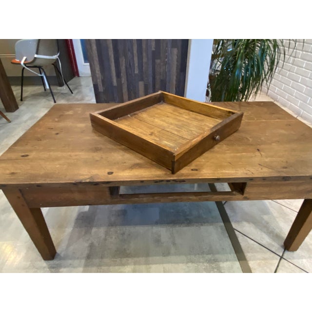 Brown Rustic Farmhouse Coffee Table in Oak, 1930 For Sale - Image 8 of 18