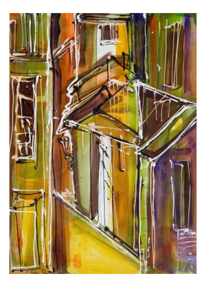 Maris Abilevs, Town, 2010, Watercolor on Paper