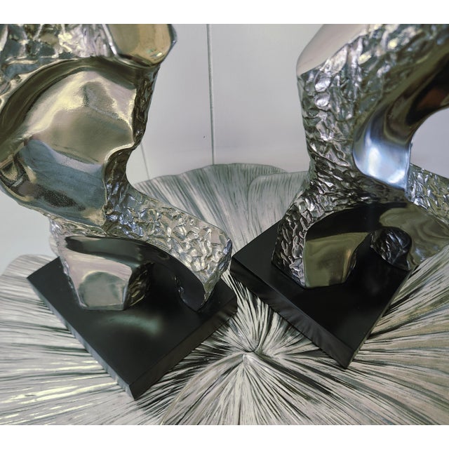 1960s Laurel Lamp Co Torso Lamps Silver Metal Pair For Sale In Orlando - Image 6 of 10