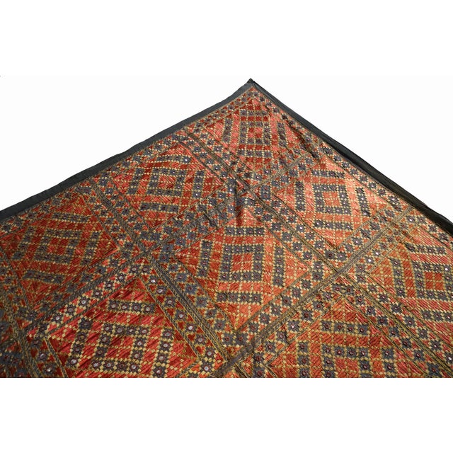 Vintage Silk Hand Embroidered Wall Hung Sofa Cover, 1950s For Sale - Image 11 of 18