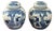 Pair of Small Blue & White Ginger Jars With Classic Chinese Motif For Sale